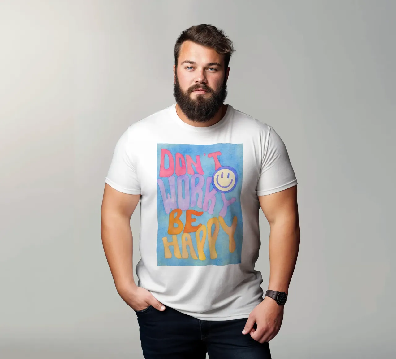 Dont worry be happy drawing t-shirt by Britania