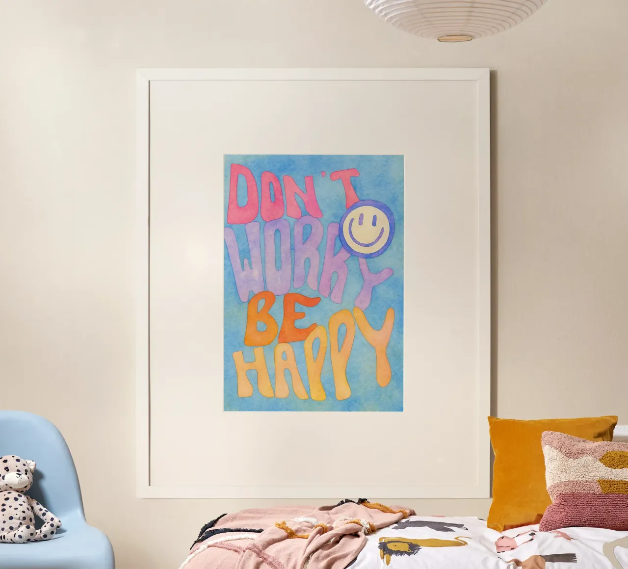 Mach dir keine Sorgen, sei glücklich beim Zeichnen Poster von Britania