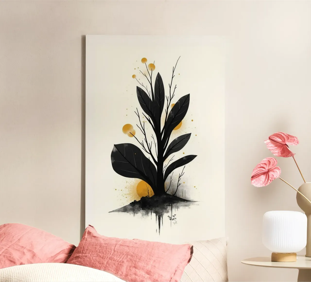 L'albero della vita 3 tela con Cornice a cassetta da Dustlight Atelier