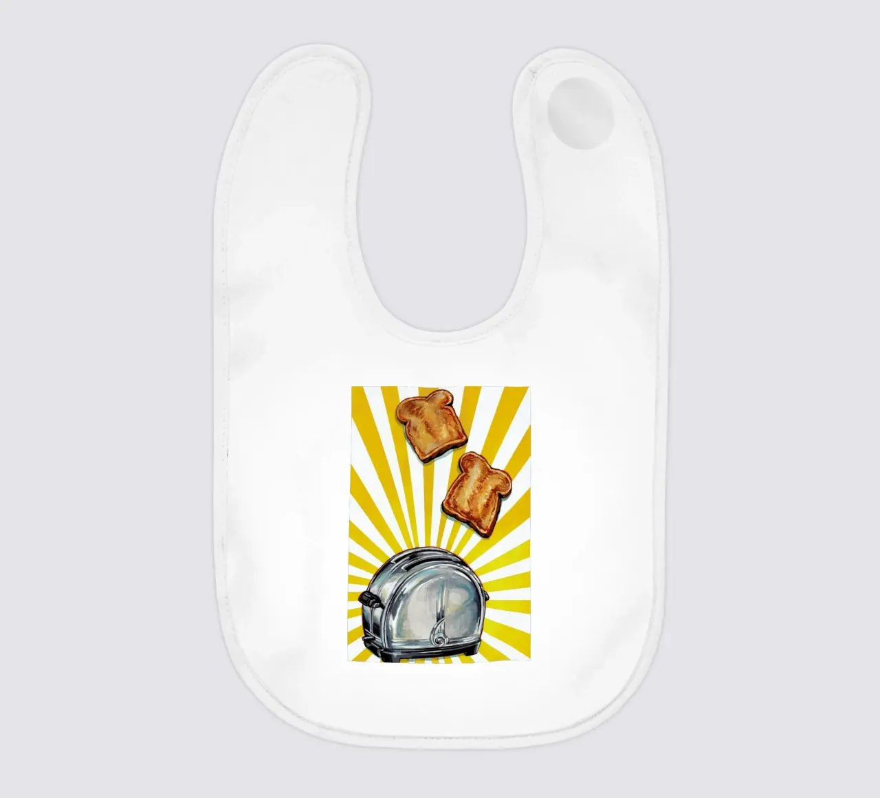 Toaster and Toast baby bib by Kelly Gilleran