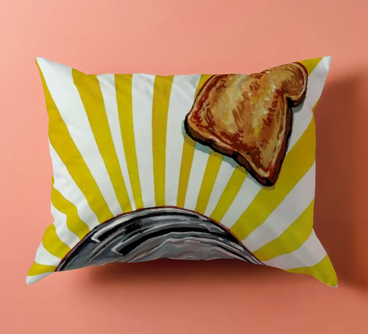 Toaster and Toast decorative cushion by Kelly Gilleran