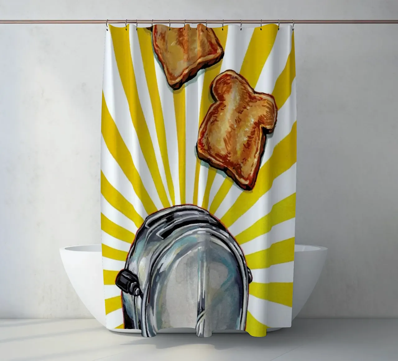 Toaster and Toast tenda da doccia da Kelly Gilleran