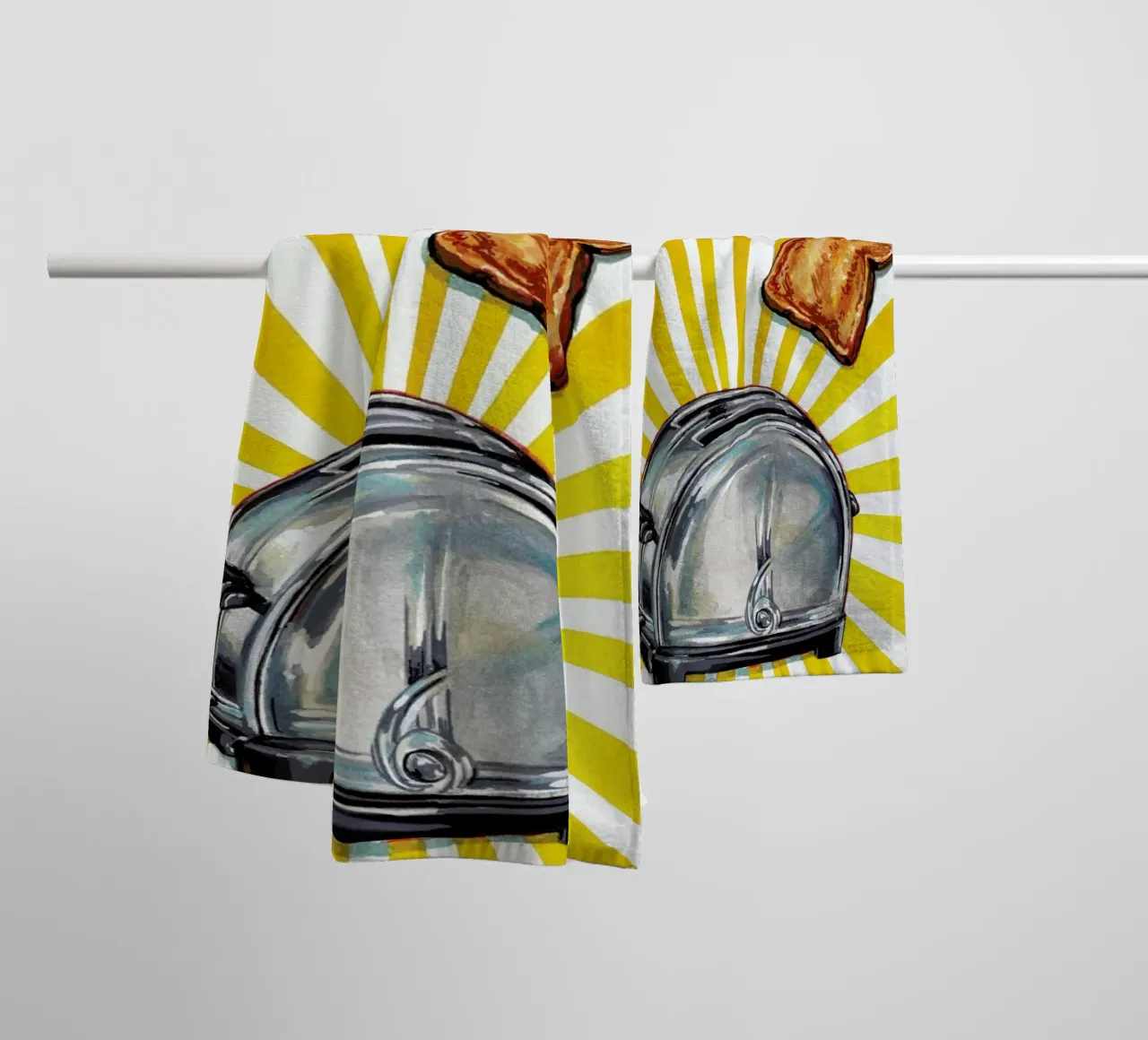 Toaster and Toast toalla de baño de Kelly Gilleran