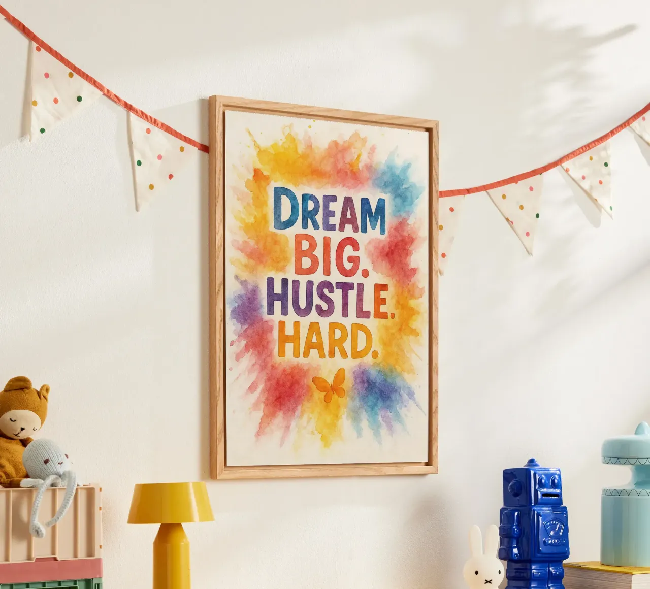 Dream Big Hustle Hard acrylic glass by Britania