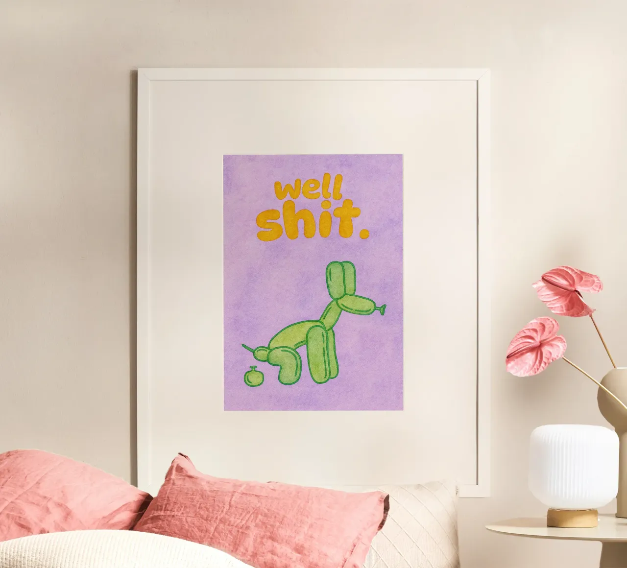 cane divertente poster con telaio in alluminio da Britania