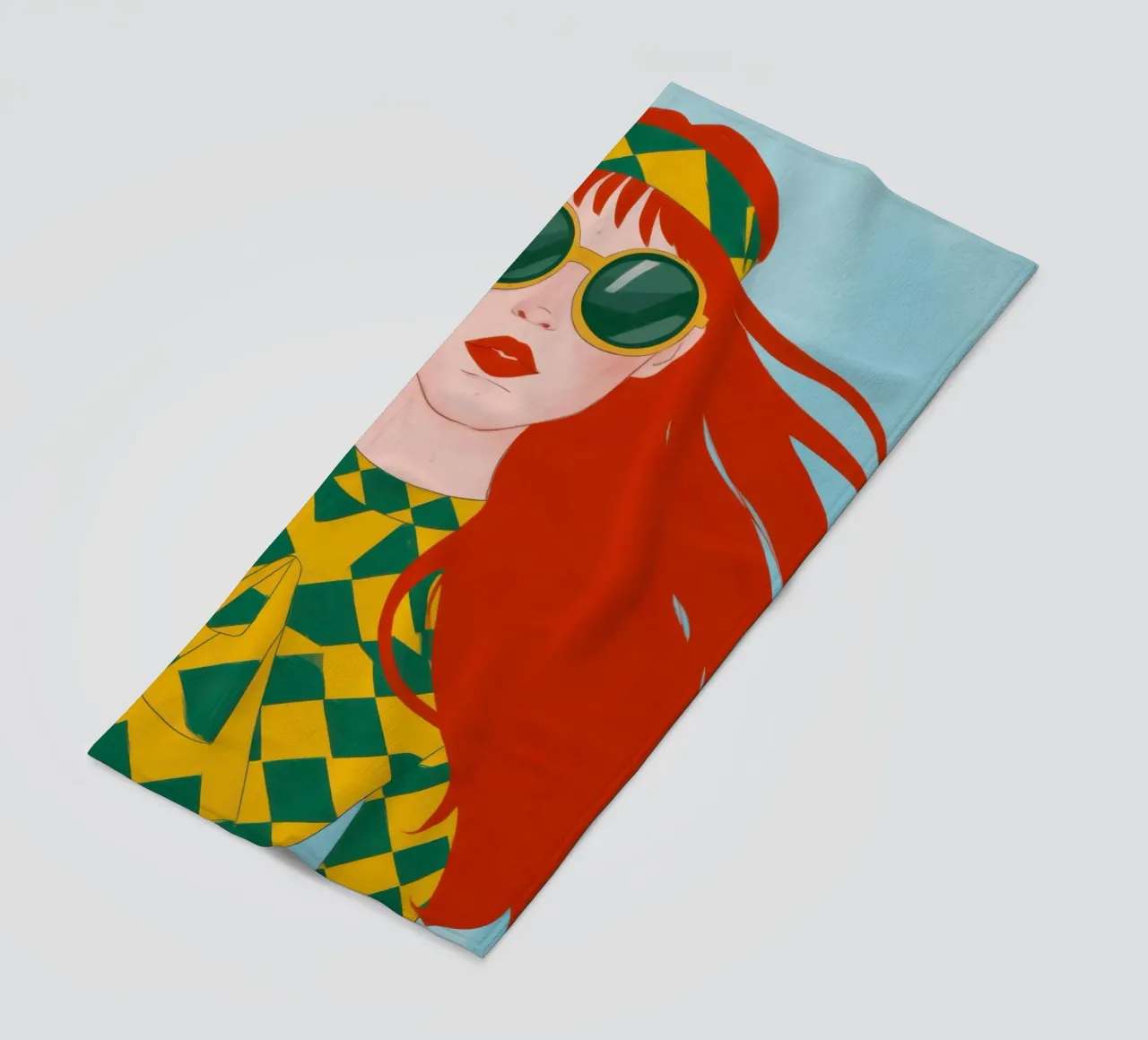 Smaragd Windgeblazen Geest strandhanddoek van Rain Balance