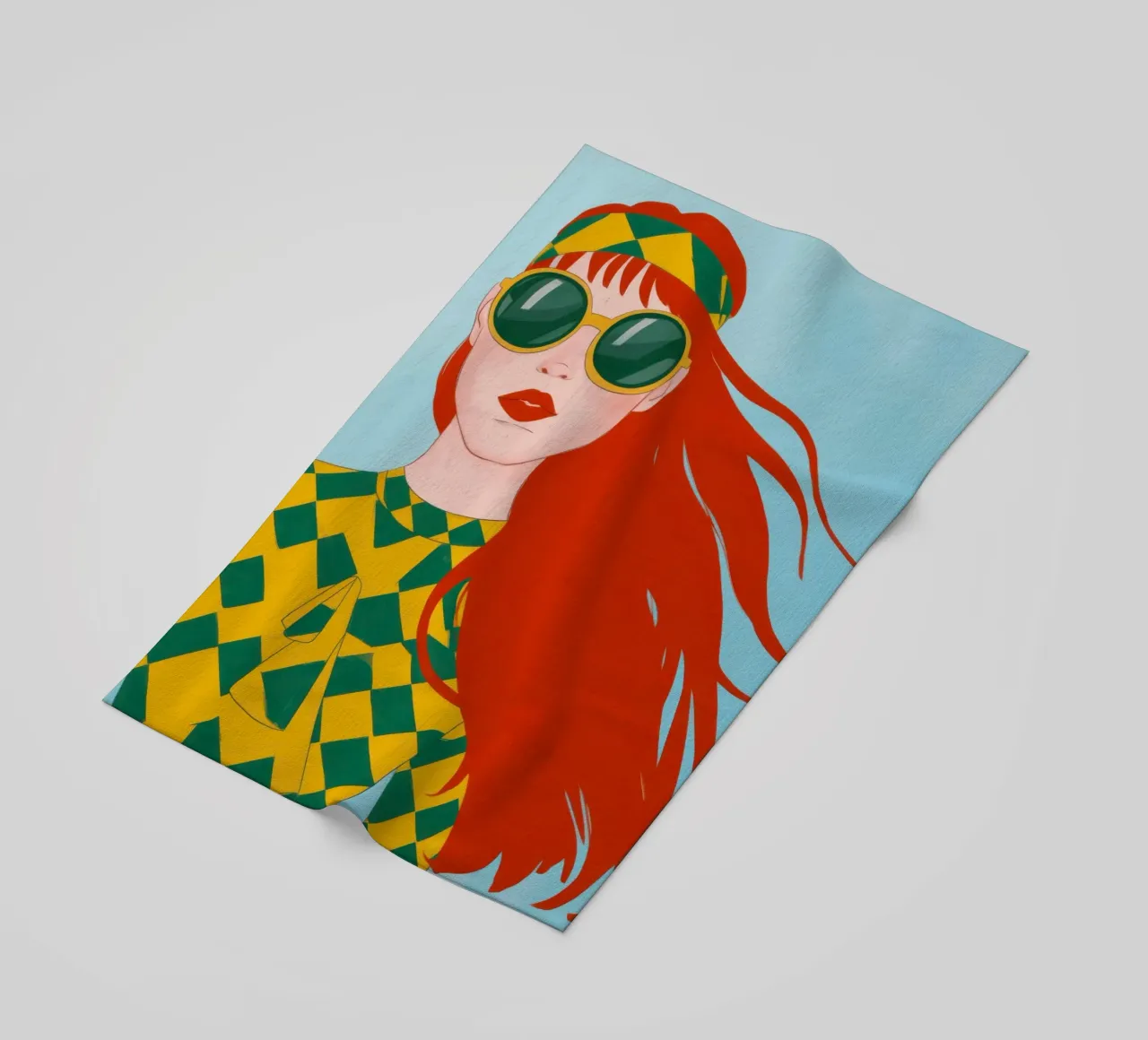 Smaragd Windgeblazen Geest strandhanddoek van Rain Balance