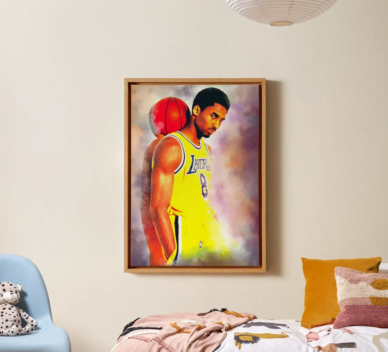 Kobe Bryant tribute tela con Cornice a cassetta da Lembayung art