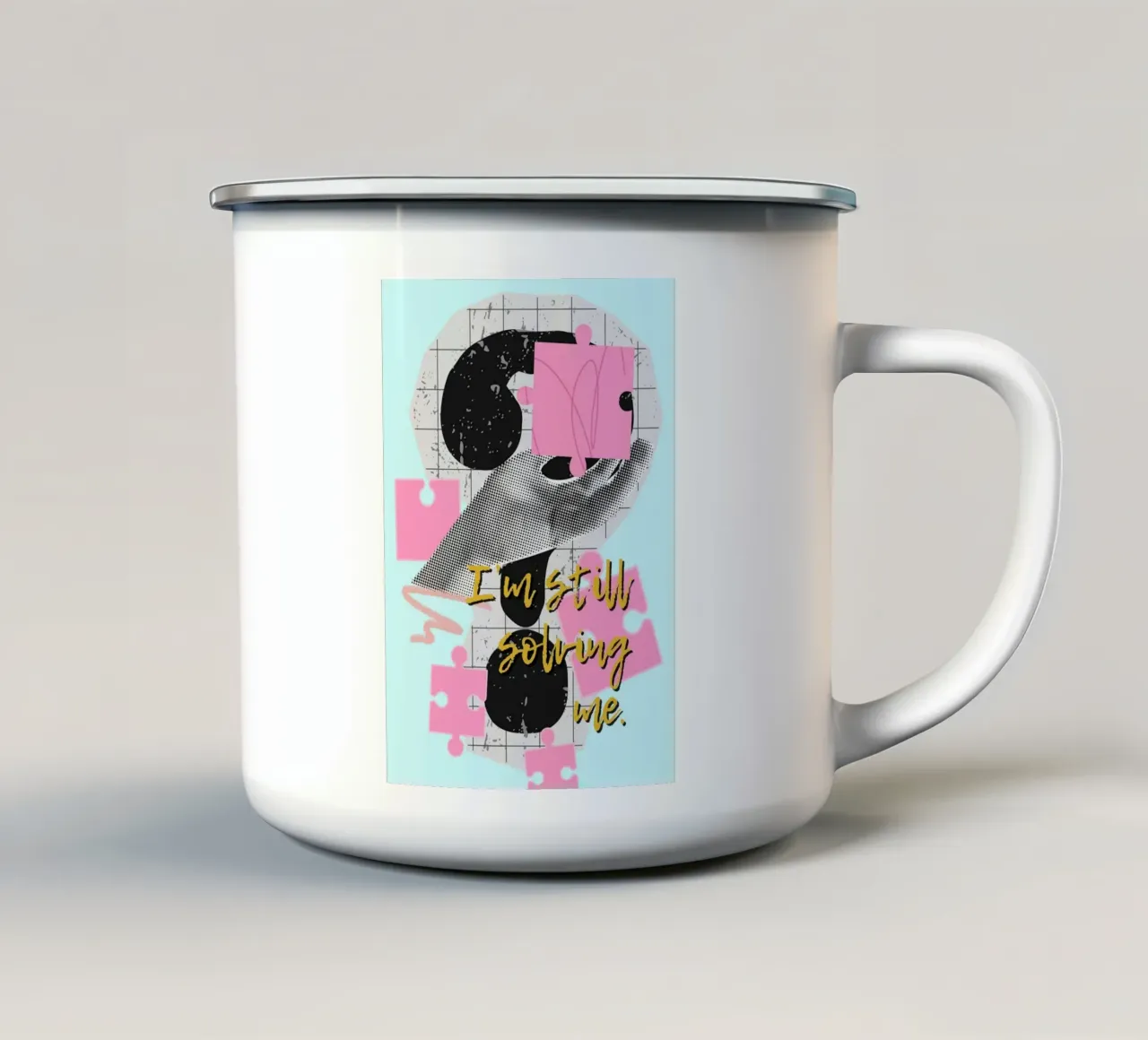 I‘M STILL SOLVING ME tazza in smalto da Einfach Uebel