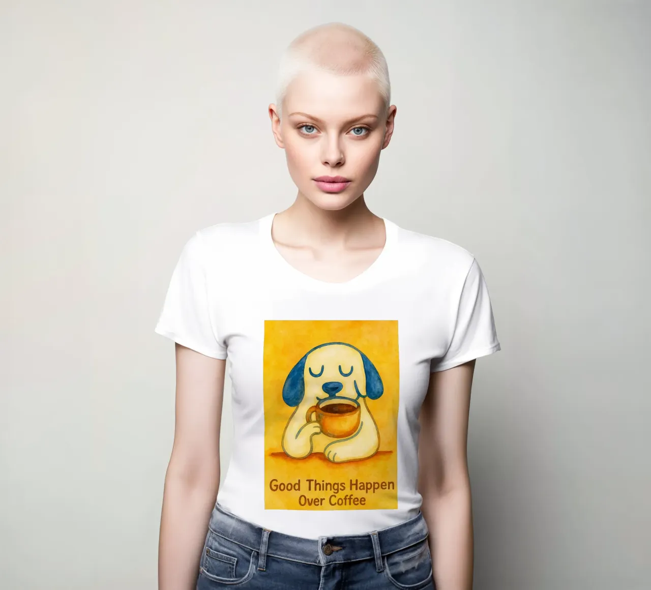 Le cose belle succedono davanti a un caffè t-shirt da donna da Britania