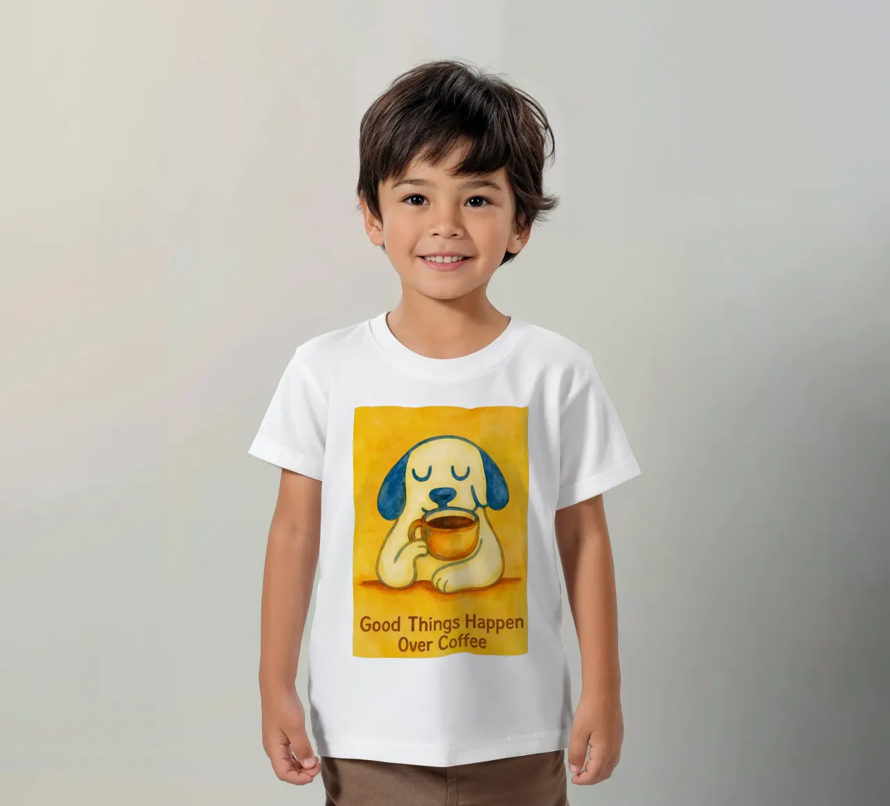 Le cose belle succedono davanti a un caffè t-shirt bambini da Britania