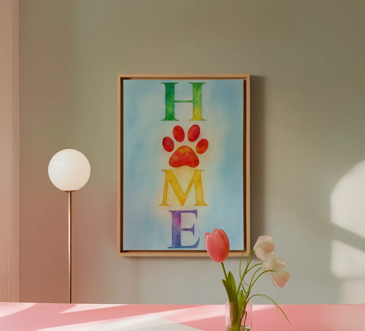 home paw canvas with Floater frame by Britania