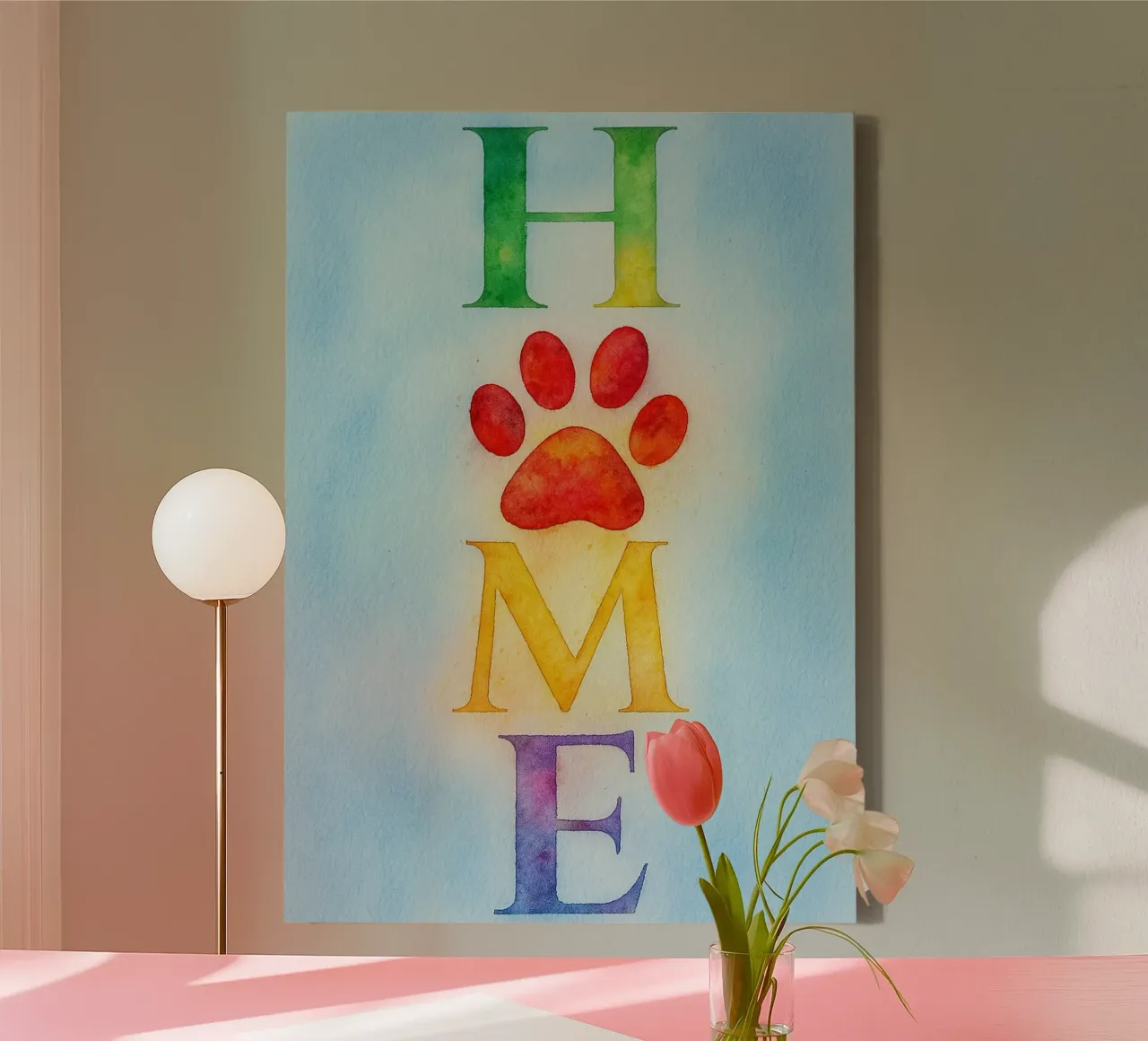 home paw canvas with Floater frame by Britania