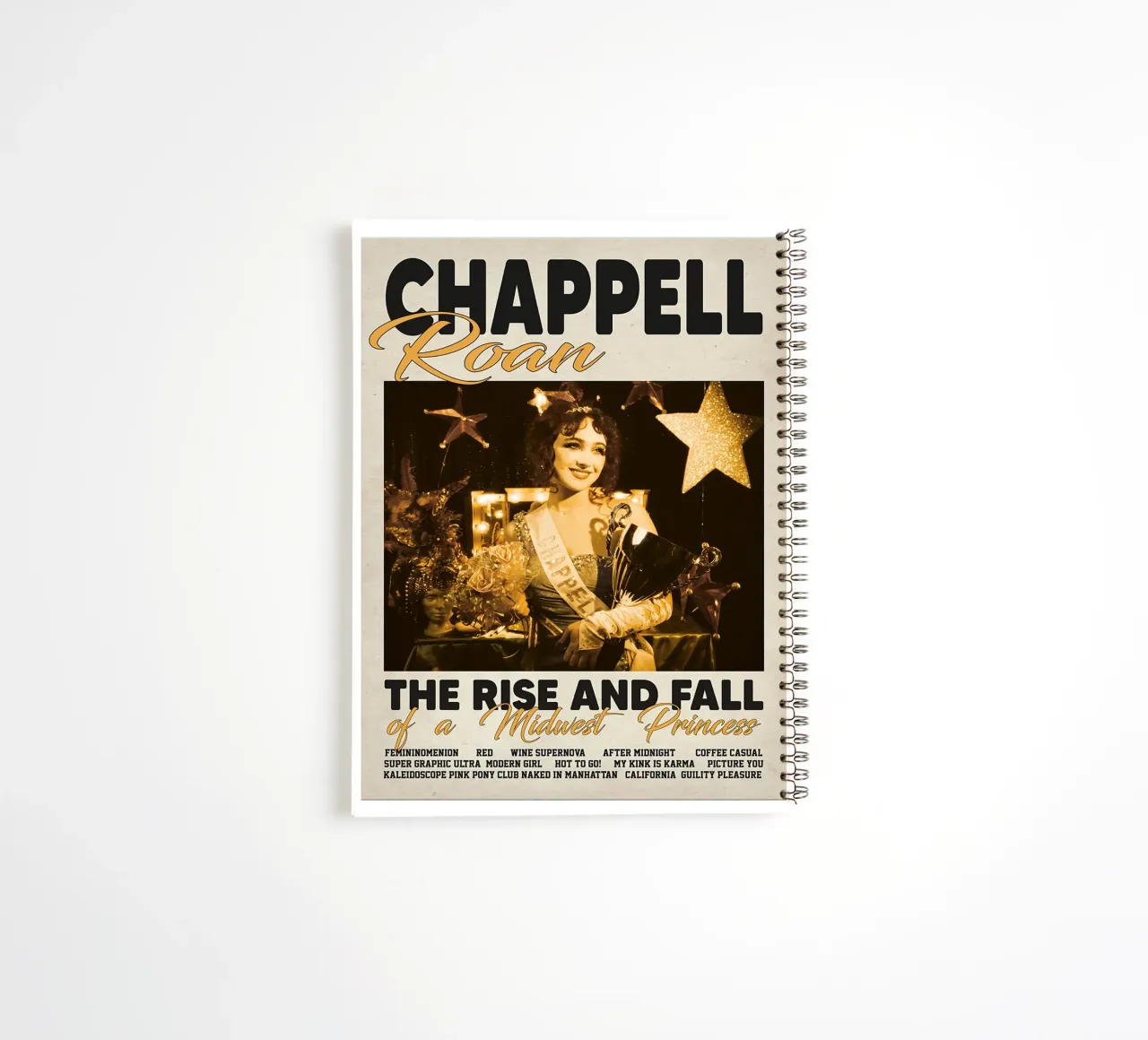 The Rise And Fall Chappell Roan spiral notebook by ardala guller