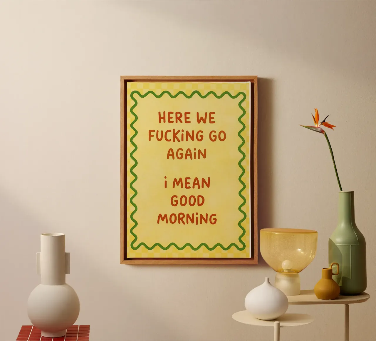 ik bedoel goedemorgen canvas met Baklijst van Britania