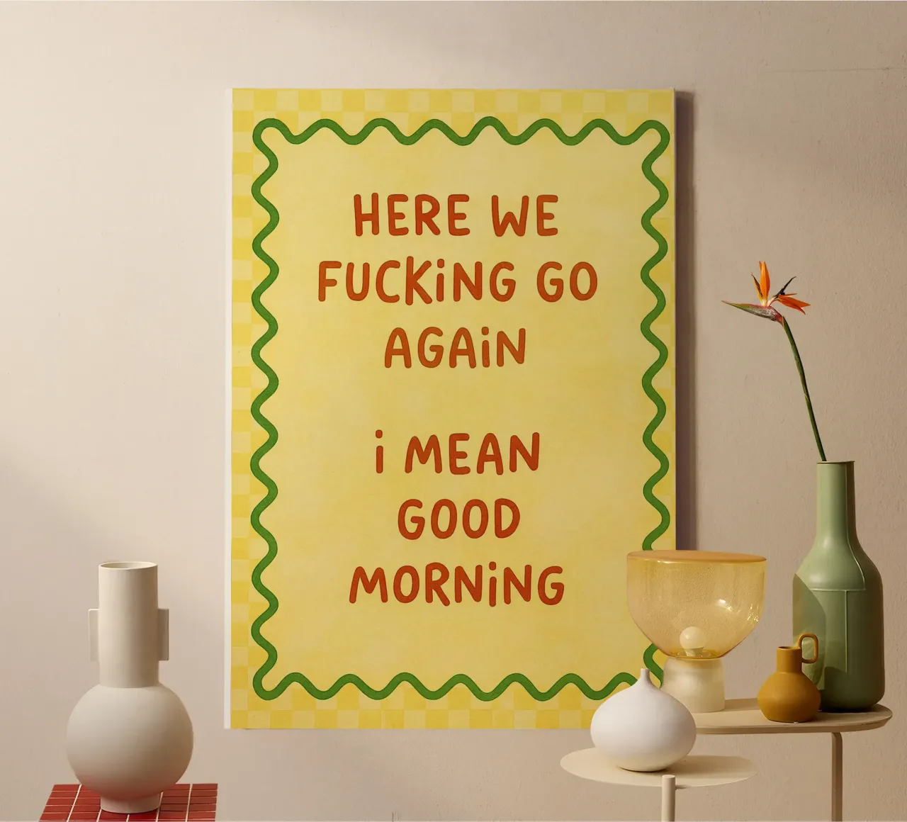 ik bedoel goedemorgen canvas met Baklijst van Britania