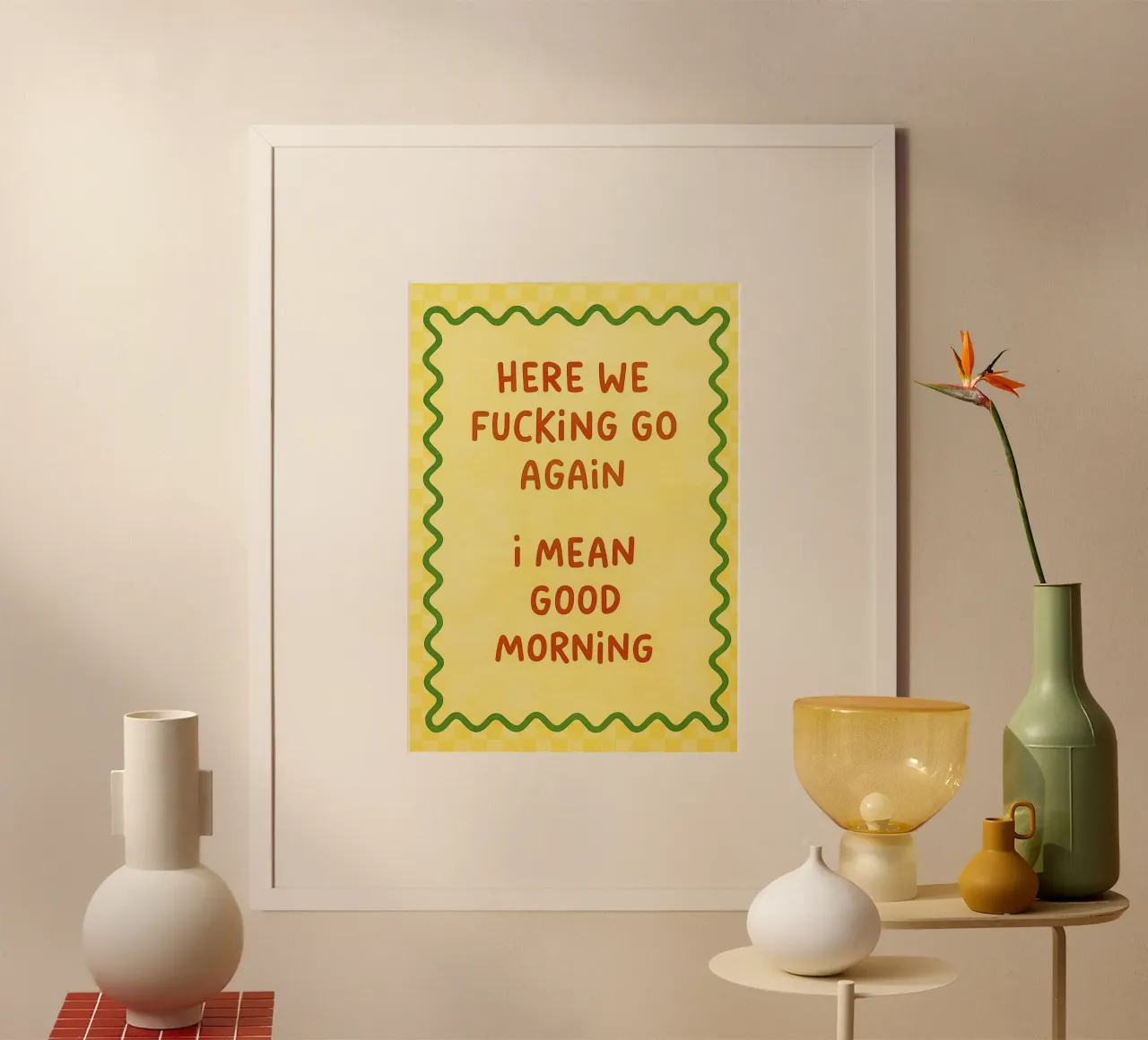 Intendo dire buongiorno poster con telaio in legno da Britania