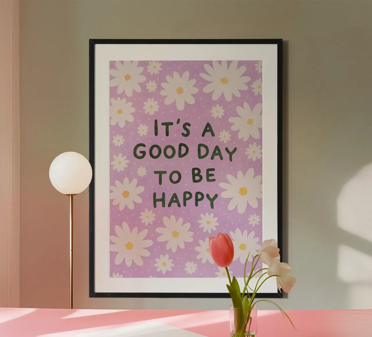 è una buona giornata poster con telaio in alluminio da Britania