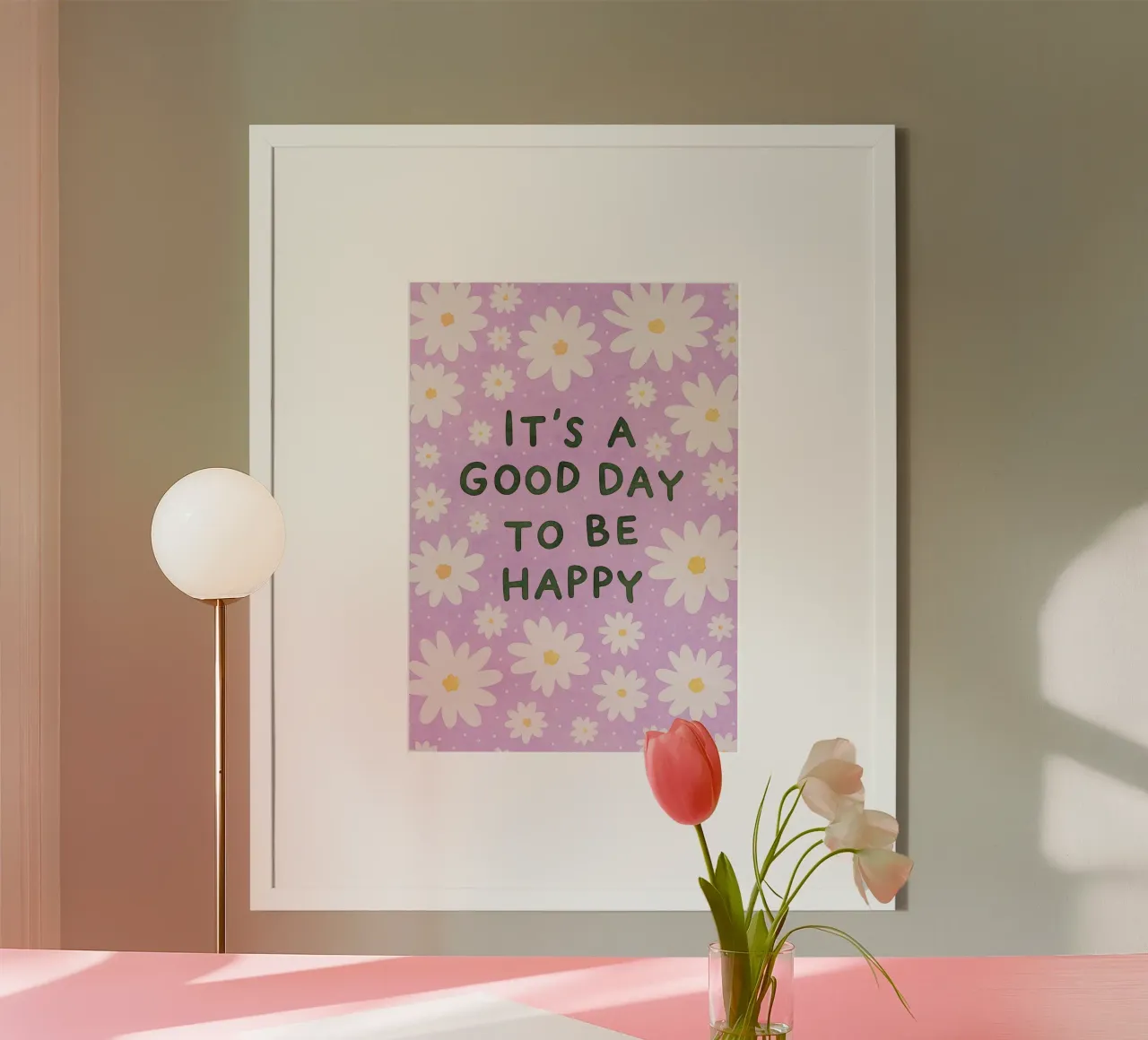 è una buona giornata poster con telaio in alluminio da Britania