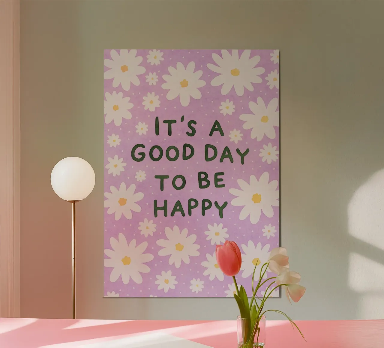 è una buona giornata poster con telaio in alluminio da Britania