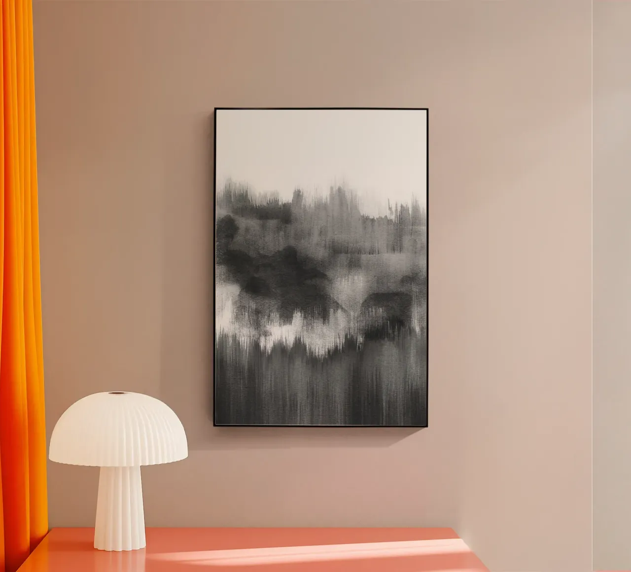 Pennellate di acquerello nero plexiglass da NouveauPrints