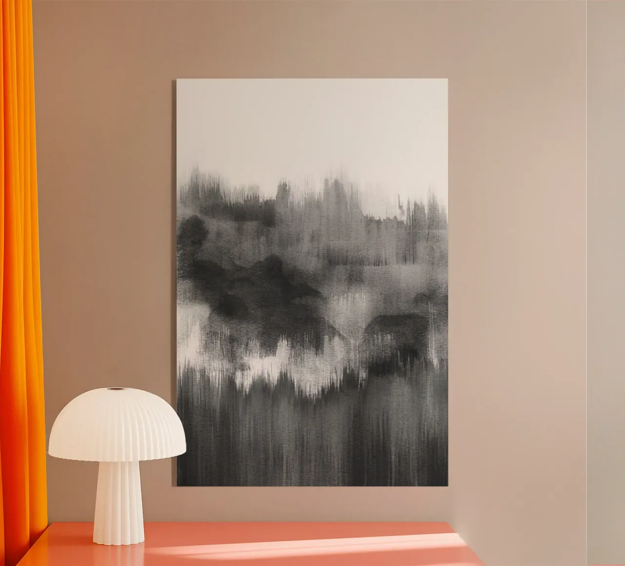 Pennellate di acquerello nero plexiglass da NouveauPrints