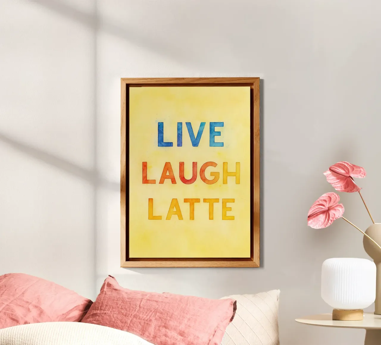 latte live laugh alluminio dibond da Britania