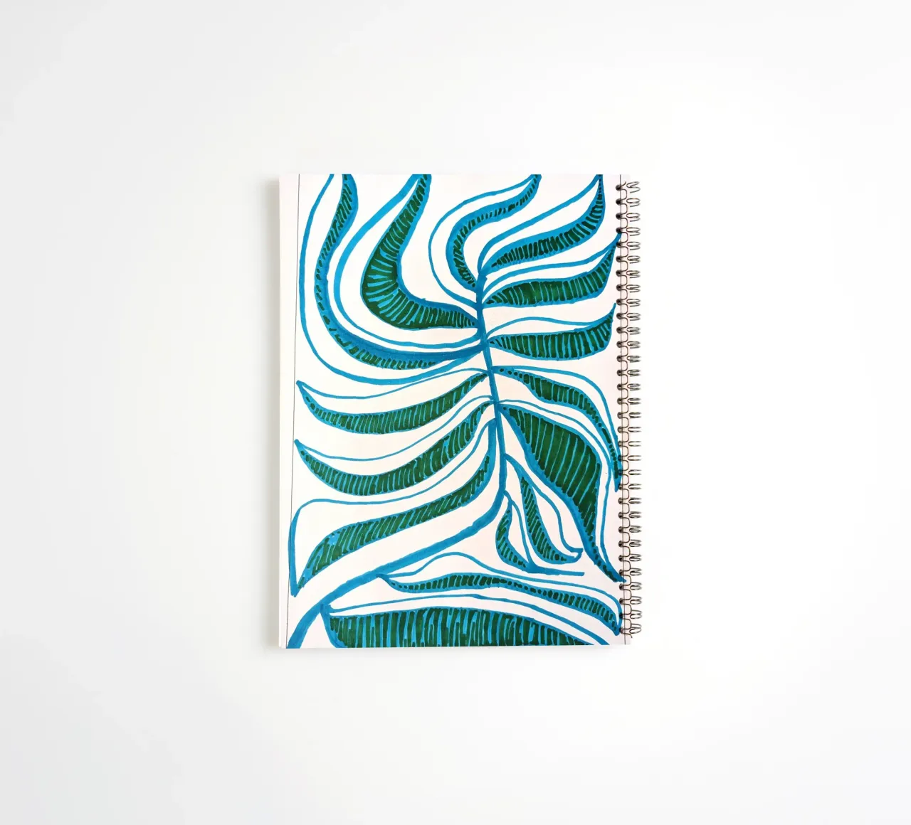 Blue Leaf 1 spiral notebook by sum2proveDesign