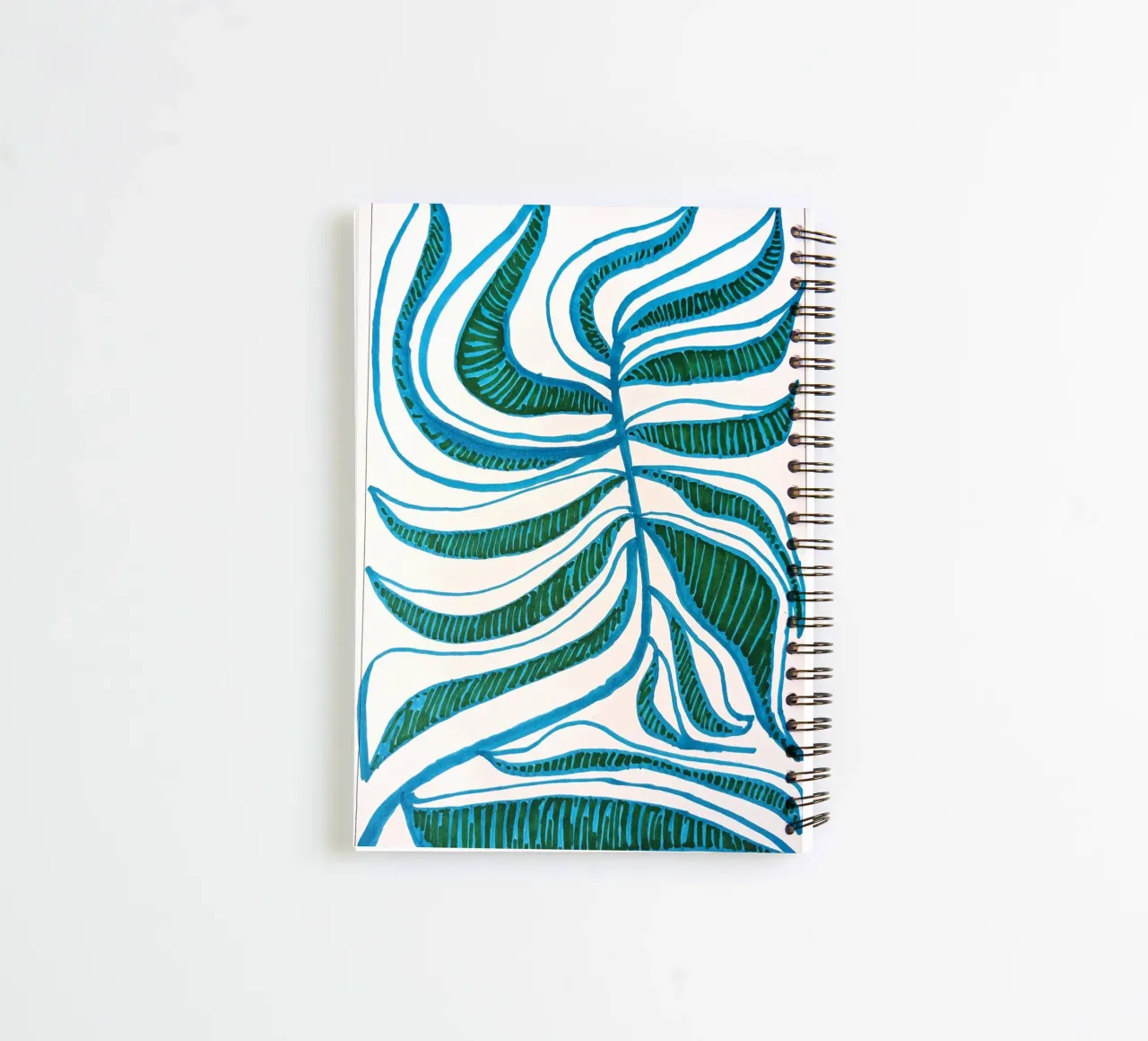 Blue Leaf 1 spiral notebook by sum2proveDesign