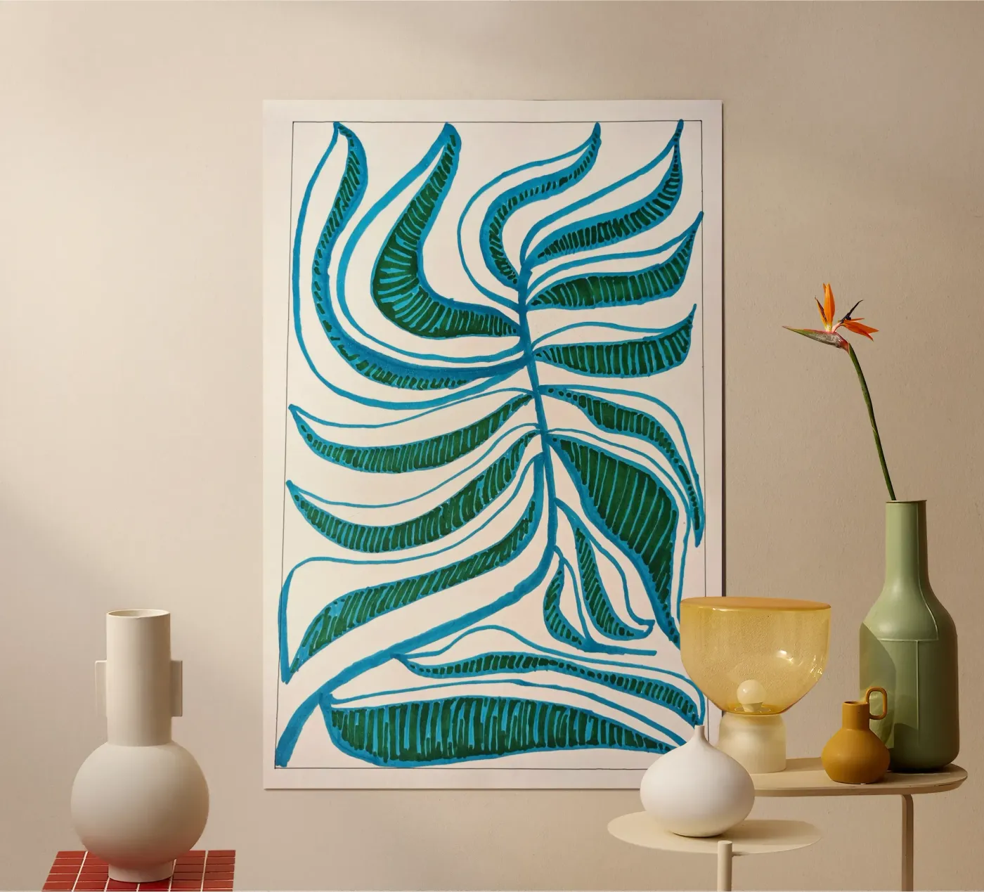 Blue Leaf 1 Poster von sum2proveDesign