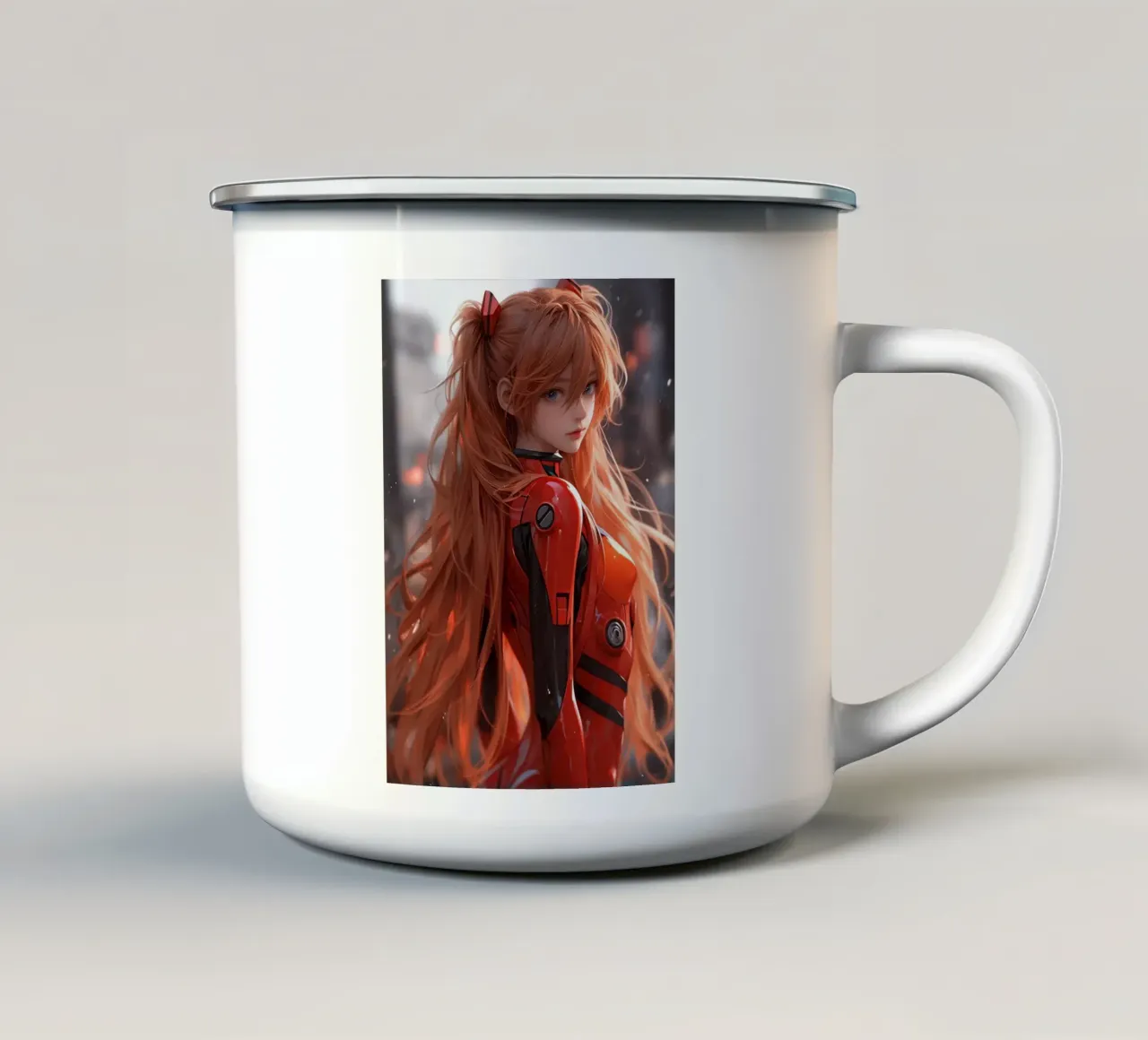 Asuka Langley Soryu Neon Genesis Evangelion tazza in smalto da Fleur de Lys