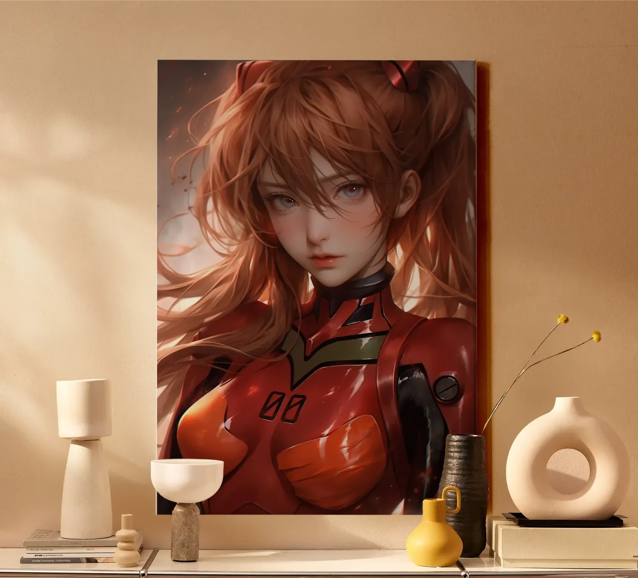 Asuka Langley Soryu Neon Genesis Evangelion canvas with Floater frame by Fleur de Lys