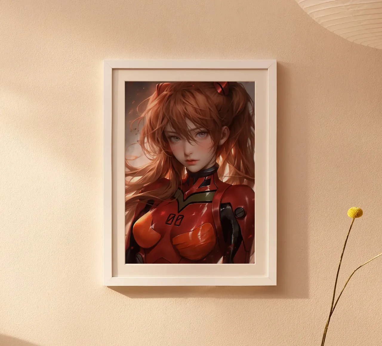 Asuka Langley Soryu Neon Genesis Evangelion poster con telaio in alluminio da Fleur de Lys