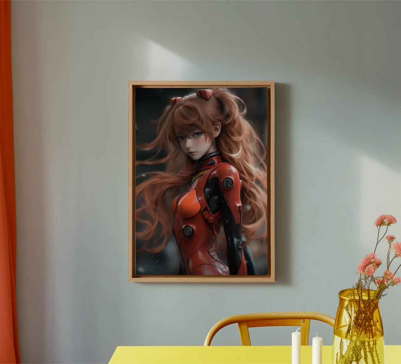 Asuka Langley Soryu Neon Genesis Evangelion canvas with Floater frame by Fleur de Lys