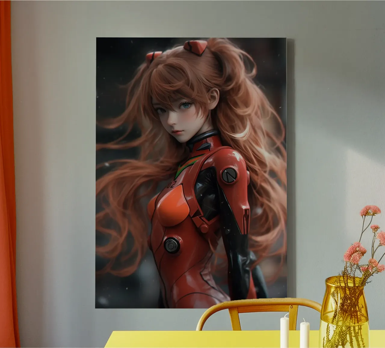 Asuka Langley Soryu Neon Genesis Evangelion canvas with Floater frame by Fleur de Lys