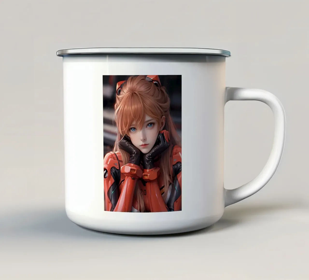 Asuka Langley Soryu Neon Genesis Evangelion tazza in smalto da Fleur de Lys