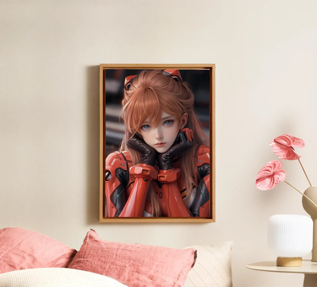 Asuka Langley Soryu Neon Genesis Evangelion canvas with Floater frame by Fleur de Lys