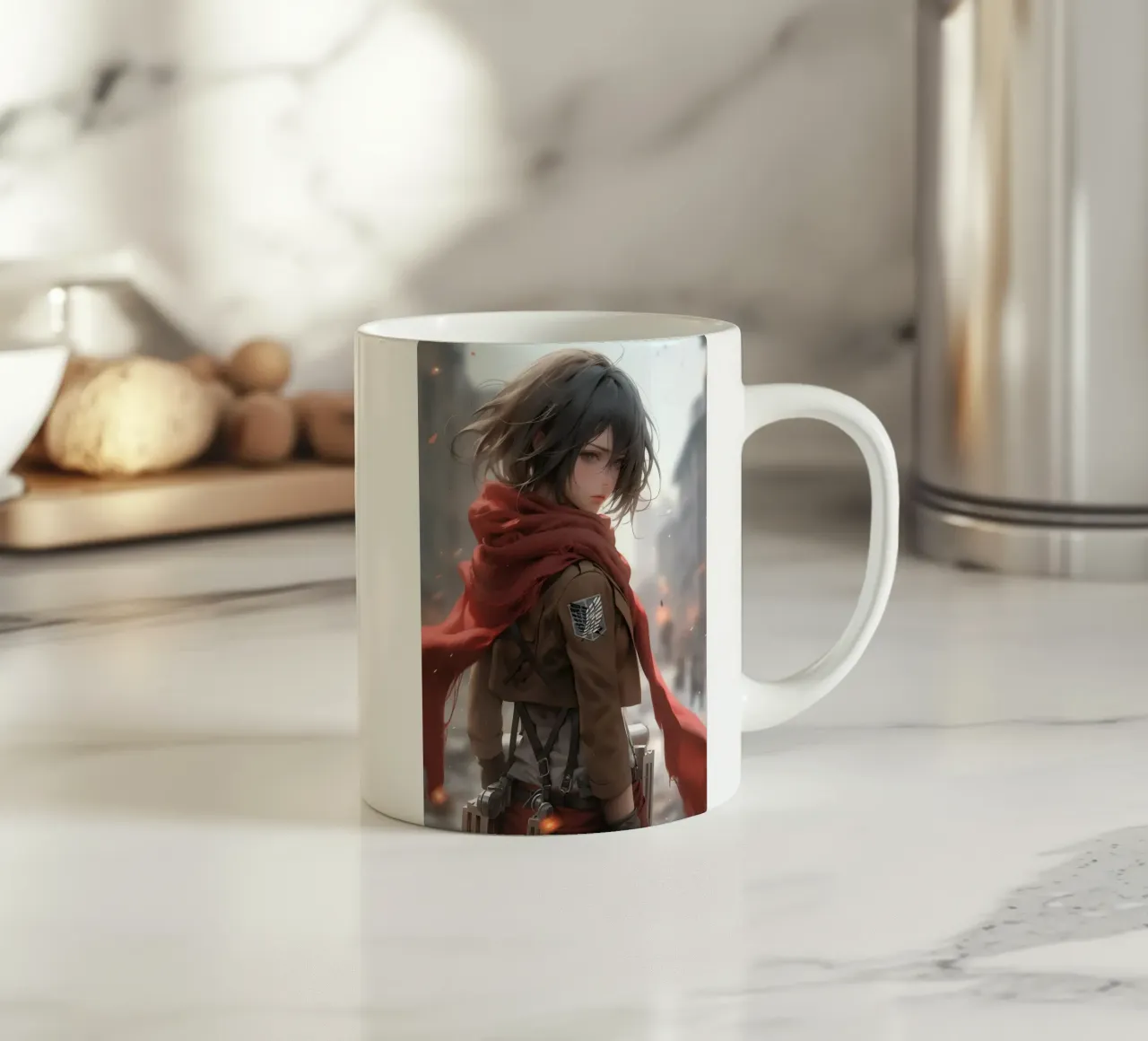 Mikasa Ackerman Attacco su Titano tazza in ceramica da Fleur de Lys