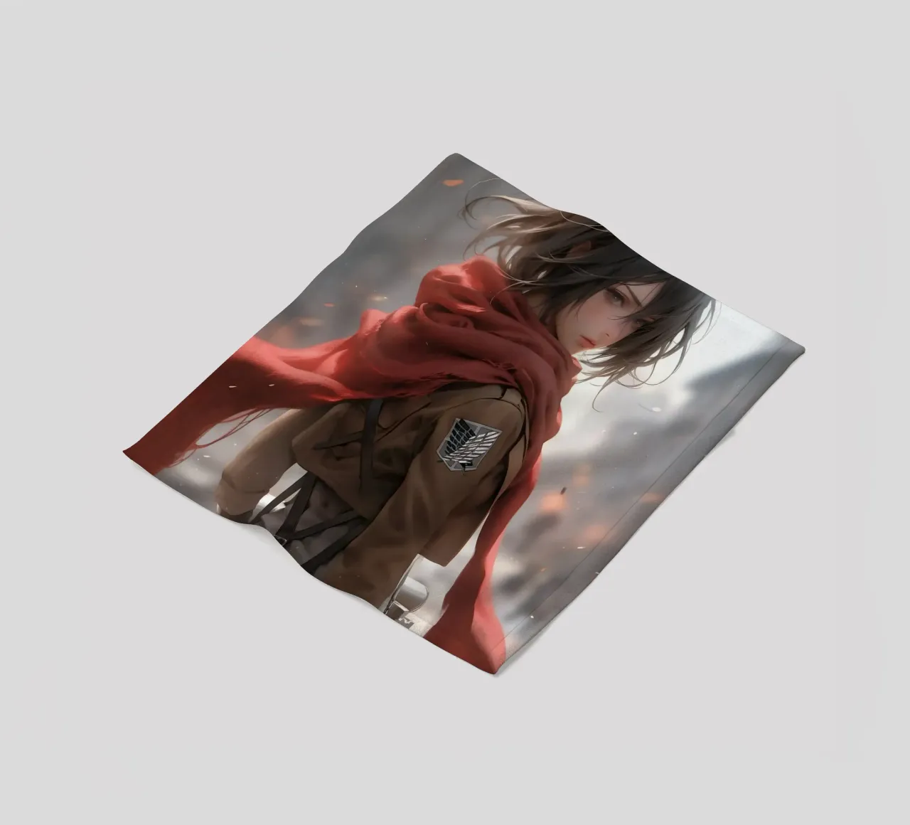 Mikasa Ackerman Attack on Titan fleece blanket by Fleur de Lys