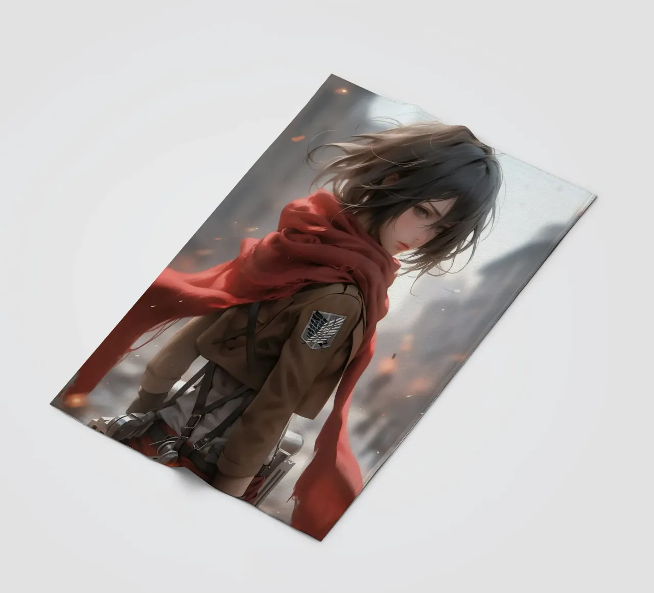 Mikasa Ackerman Attack on Titan fleece blanket by Fleur de Lys