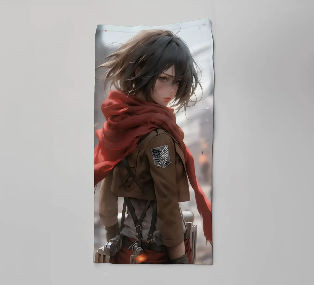 Mikasa Ackerman Attack on Titan towel by Fleur de Lys