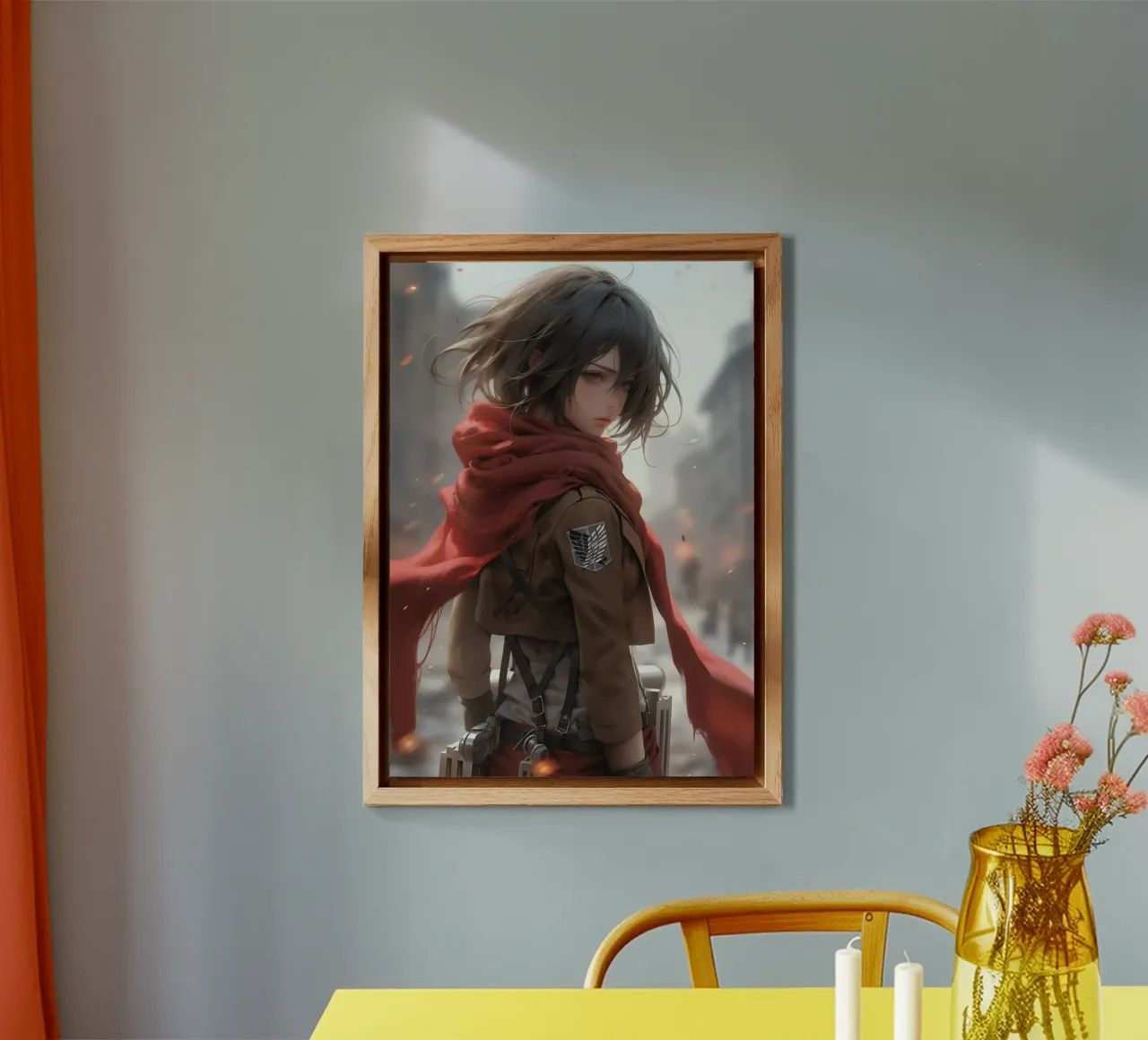 Mikasa Ackerman Attack on Titan aluminio dibond de Fleur de Lys