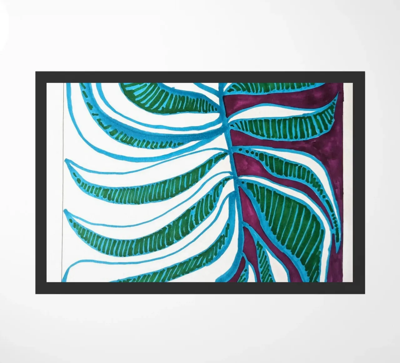 Blue Leaf 2 deurmat van sum2proveDesign