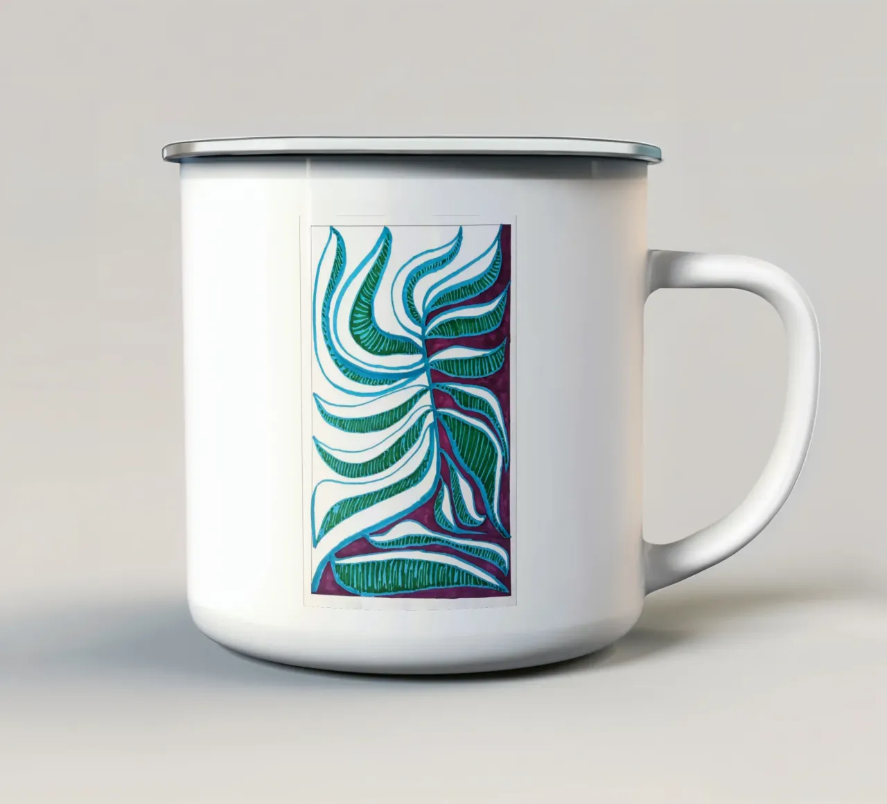 Blue Leaf 2 tazza in smalto da sum2proveDesign