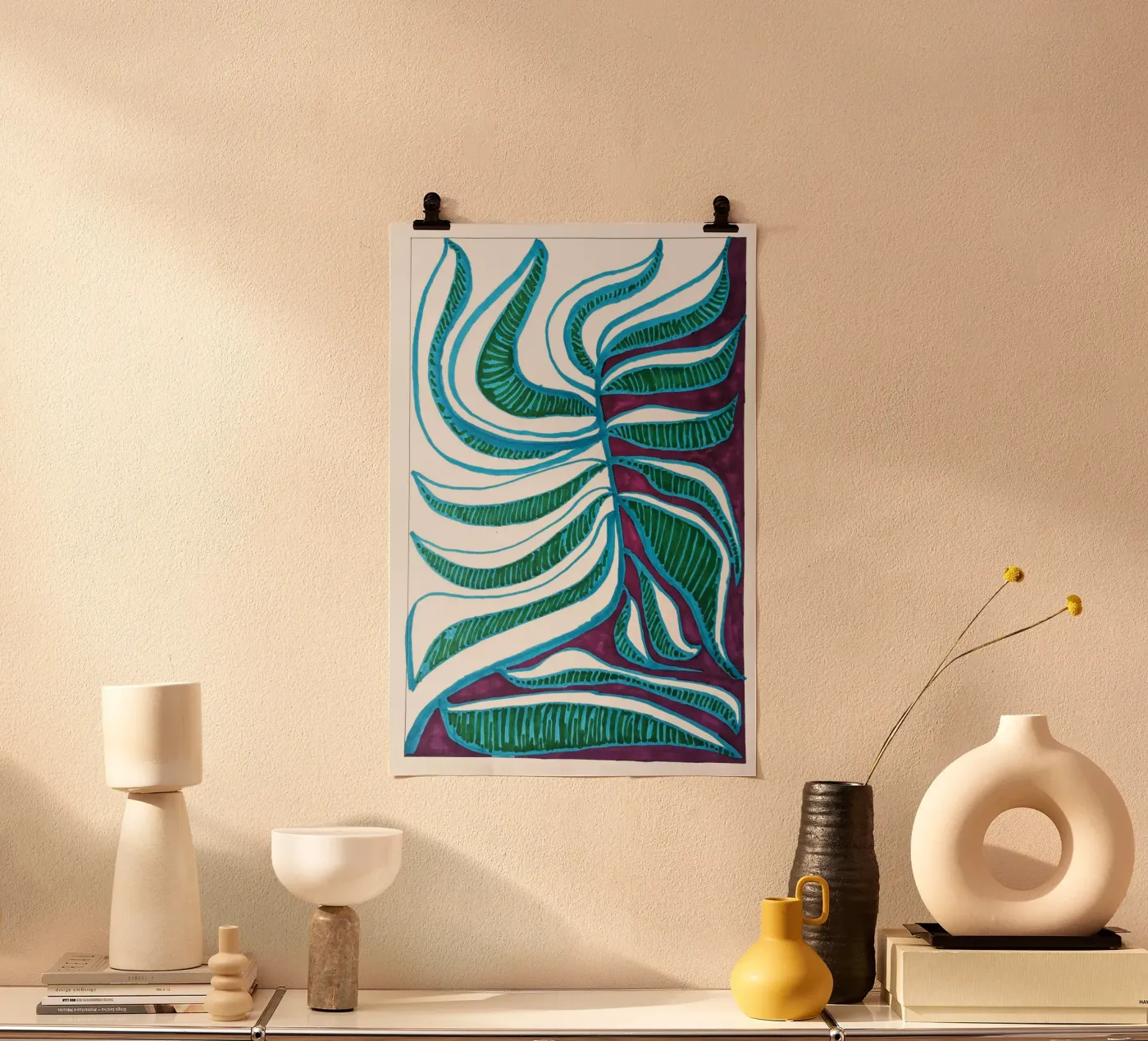 Blue Leaf 2 poster by sum2proveDesign