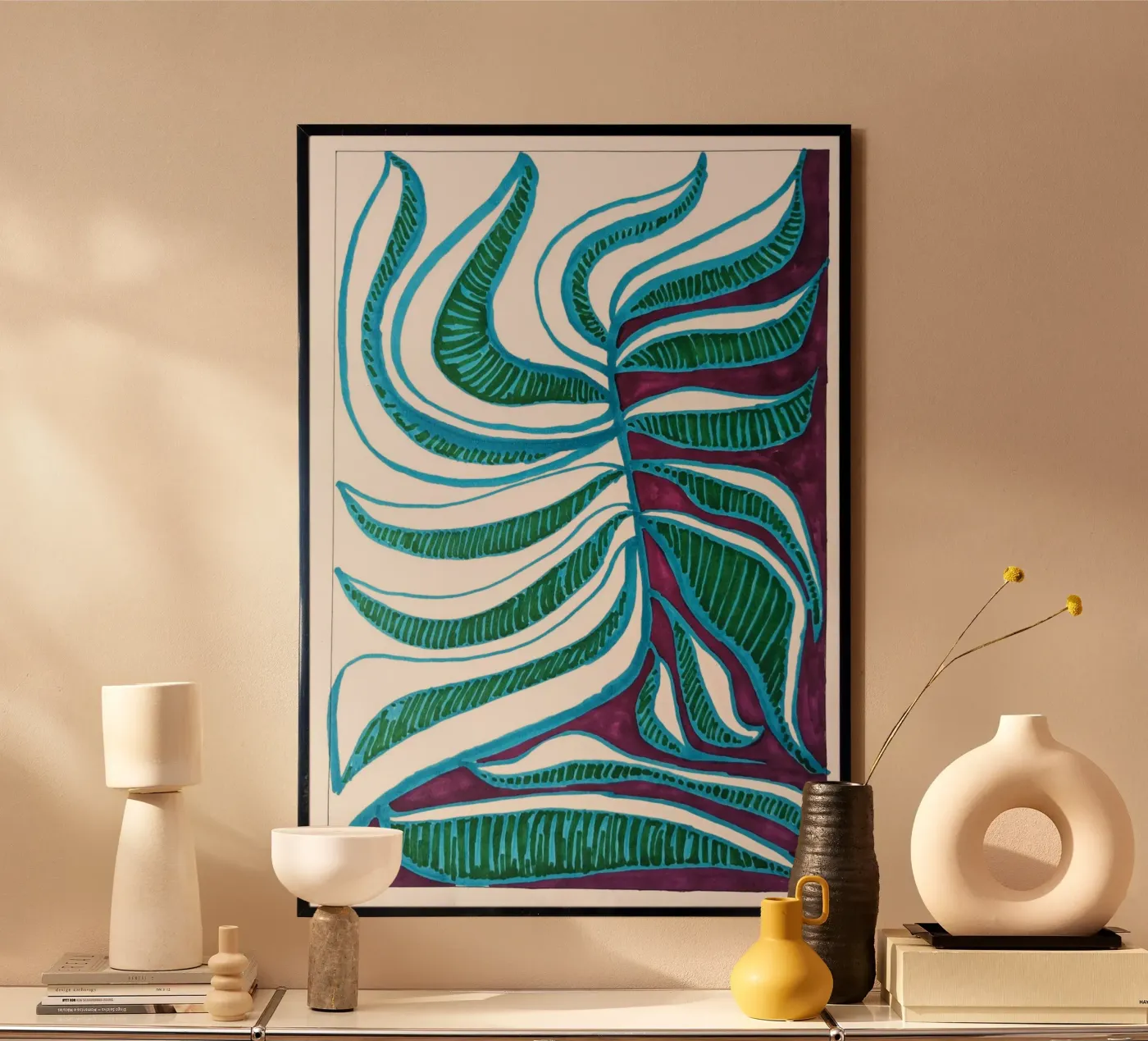 Blue Leaf 2 poster by sum2proveDesign