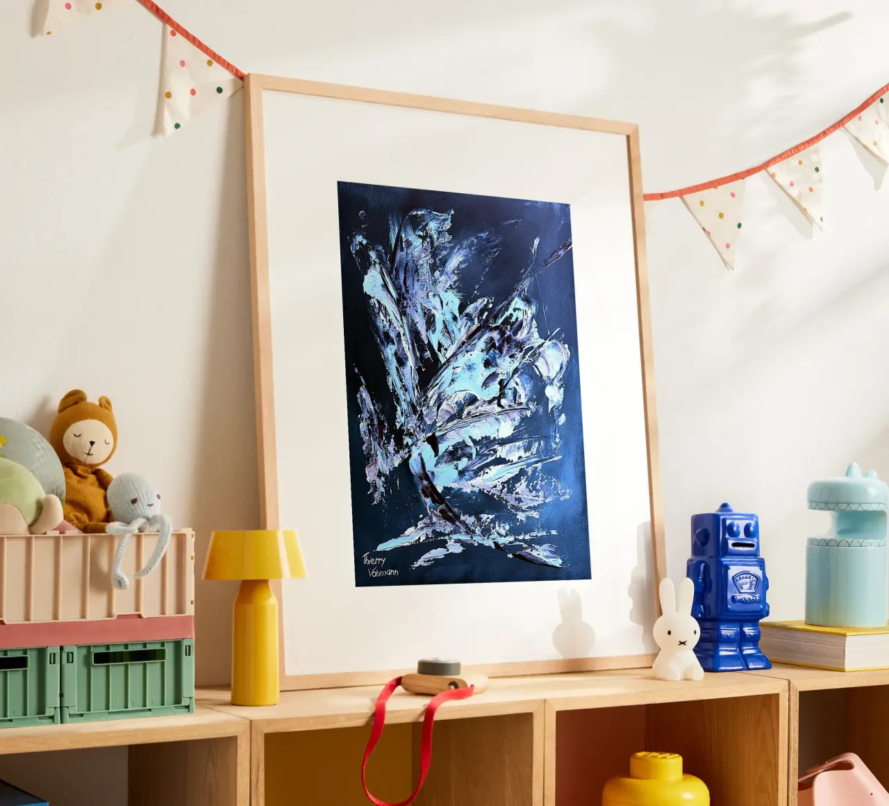 IDEAL GIFT 58 invers poster con telaio in alluminio da Thierry Vobmann Abstract painting