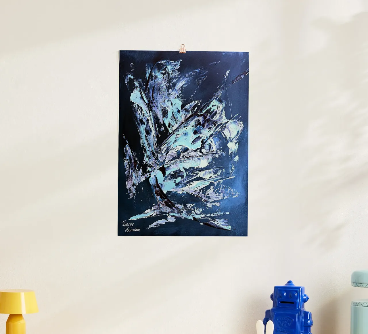 IDEAL GIFT 58 invers poster con telaio in alluminio da Thierry Vobmann Abstract painting