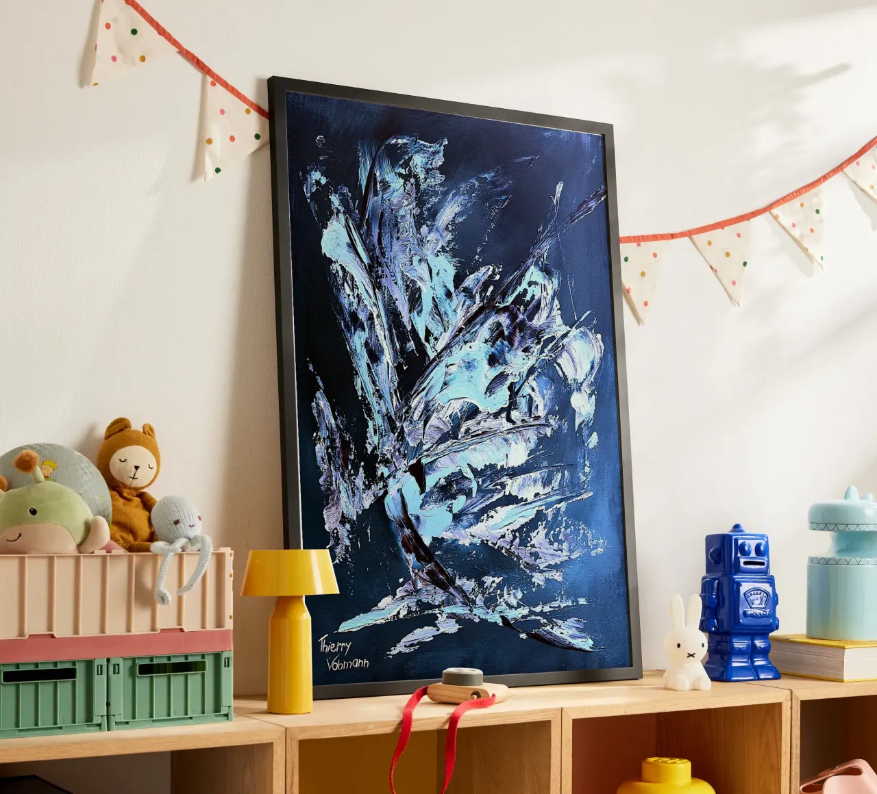 IDEAL GIFT 58 invers poster con telaio in alluminio da Thierry Vobmann Abstract painting