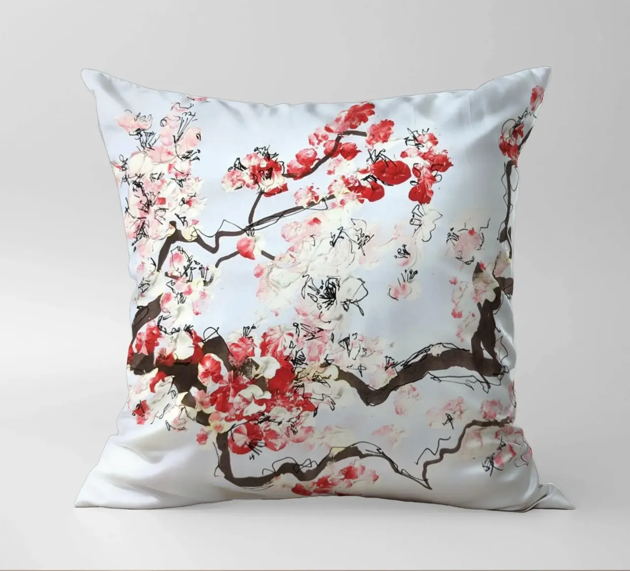 Kirschblüte 1 decorative cushion by sum2proveDesign
